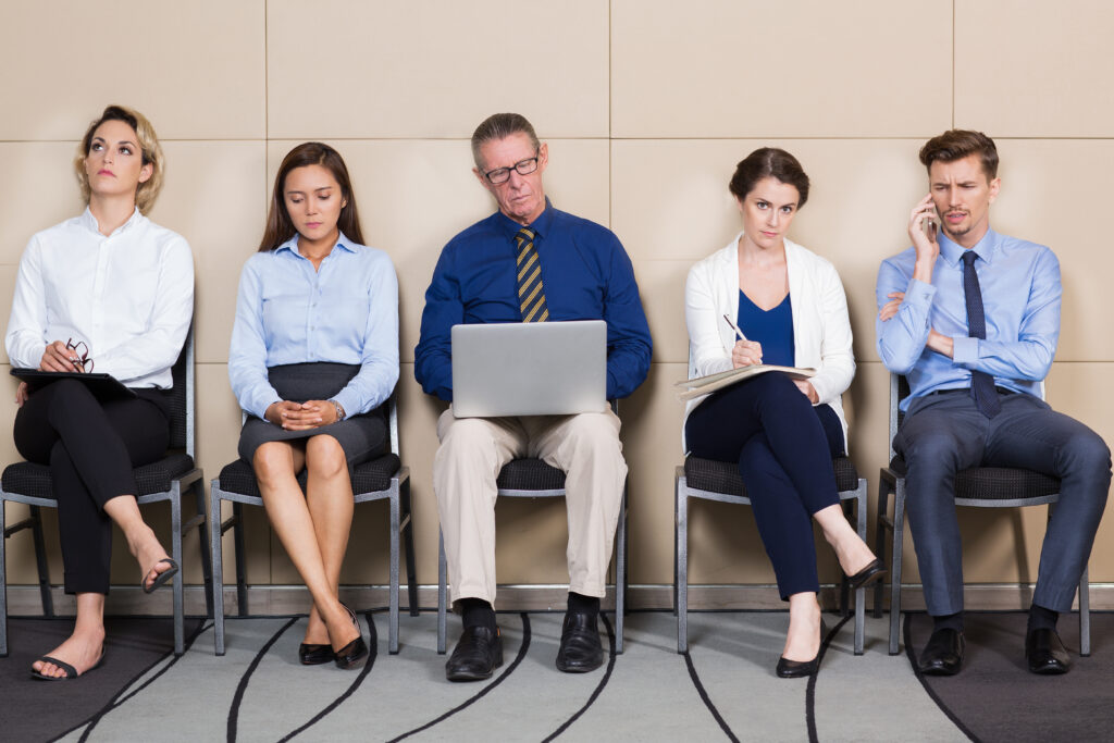 Smiling candidates during an engaging interview