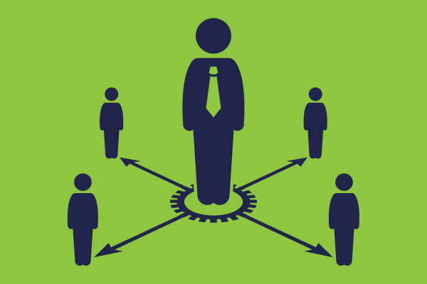 Graphic showing how roles are dispersed in job distribution.