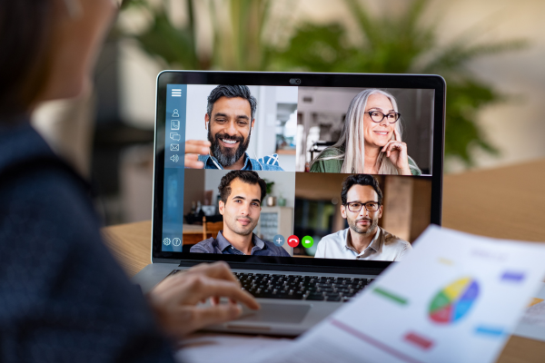 Virtual meeting showcasing a remote team collaborating online, demonstrating modern remote hiring practices.